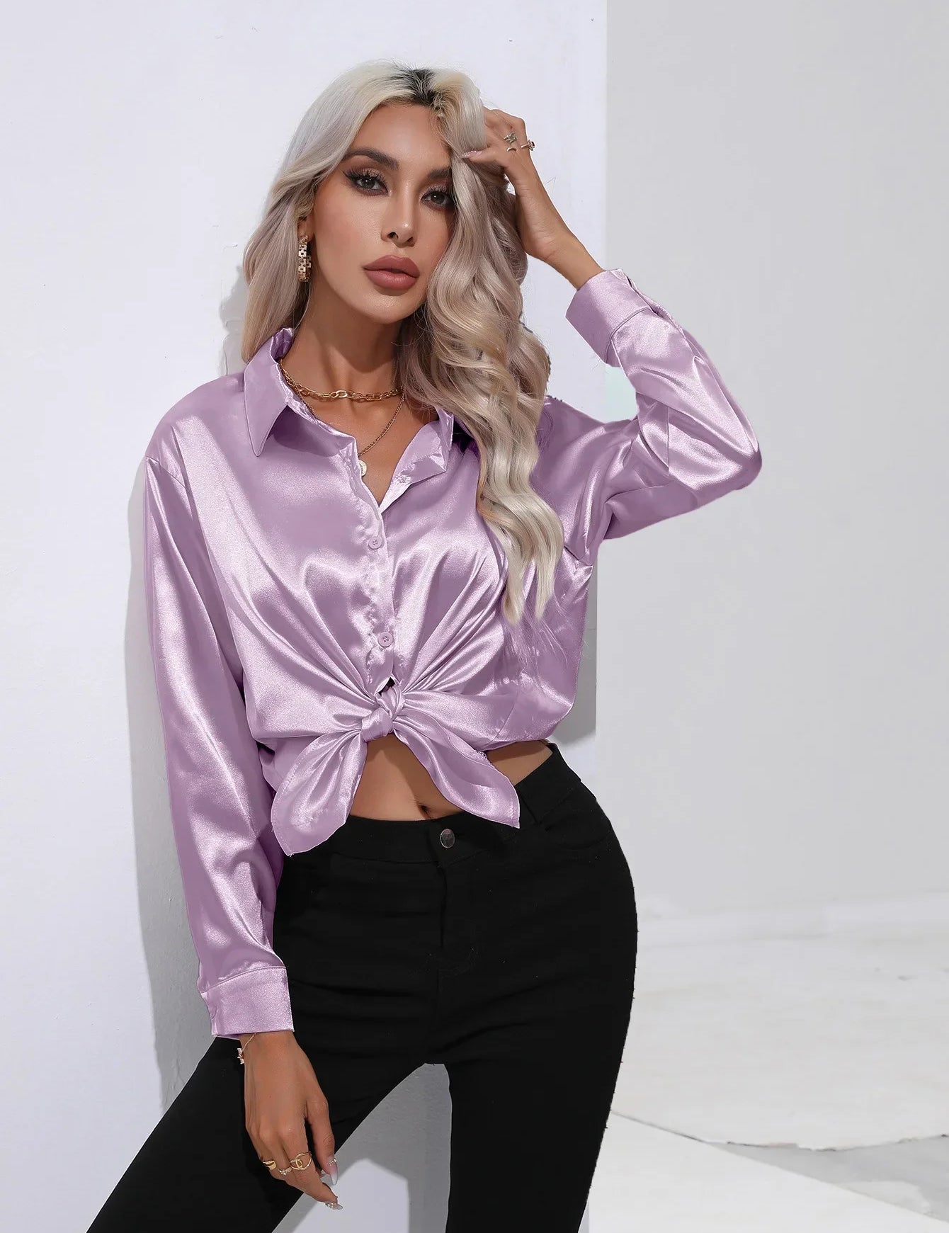 Selma | Satinbluse til damer