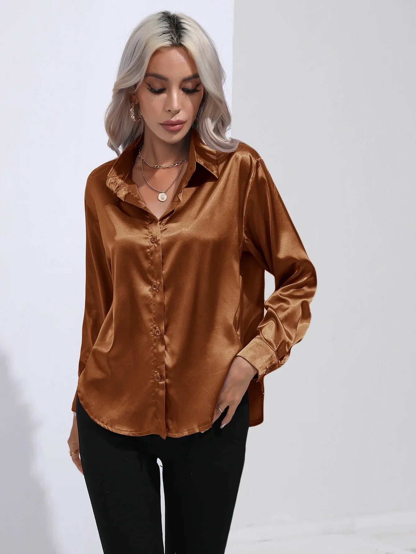 Selma | Satinbluse til damer