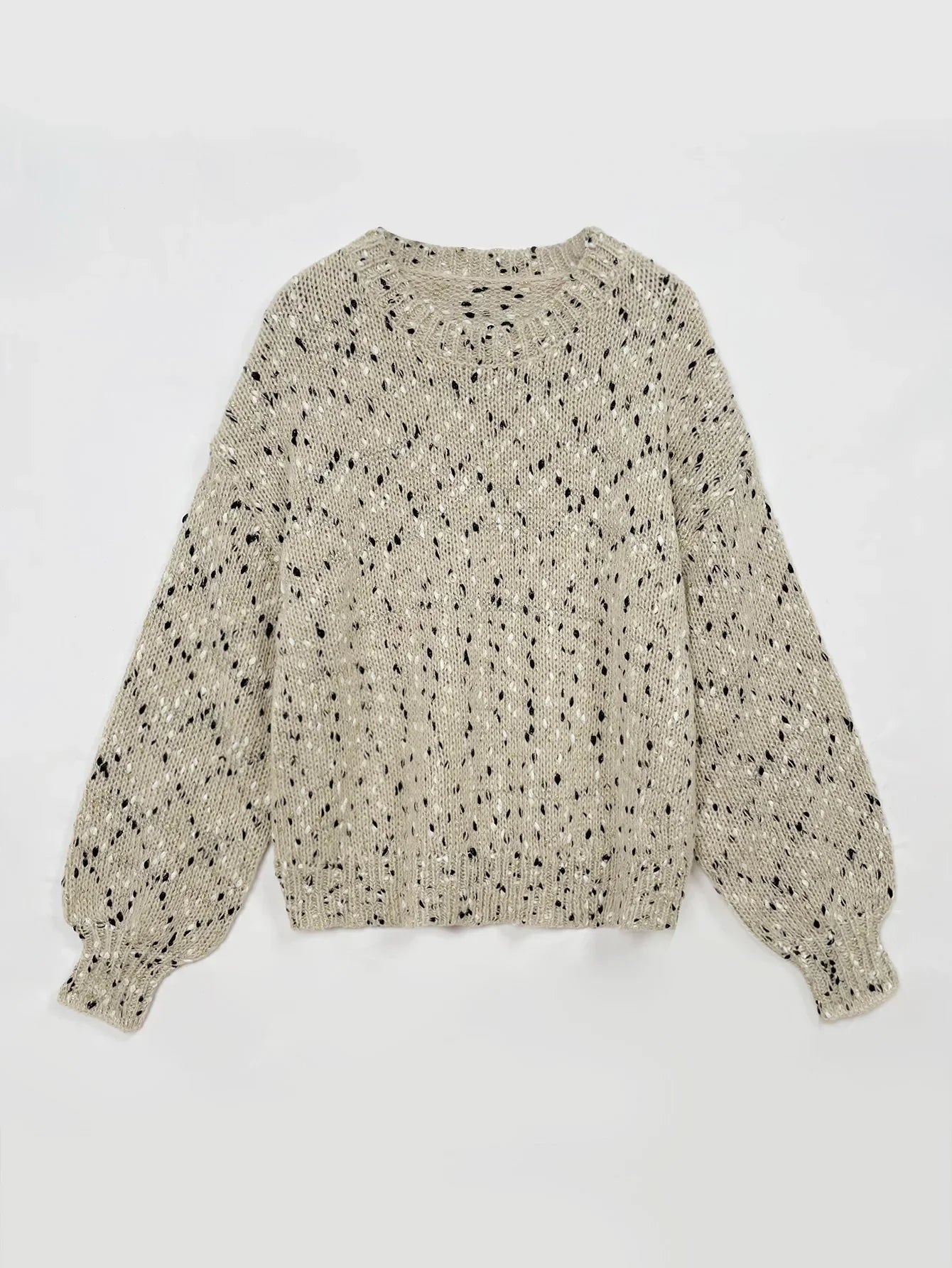 Carlijn | Åbenstrikket Komfort Sweater med Rund Hals