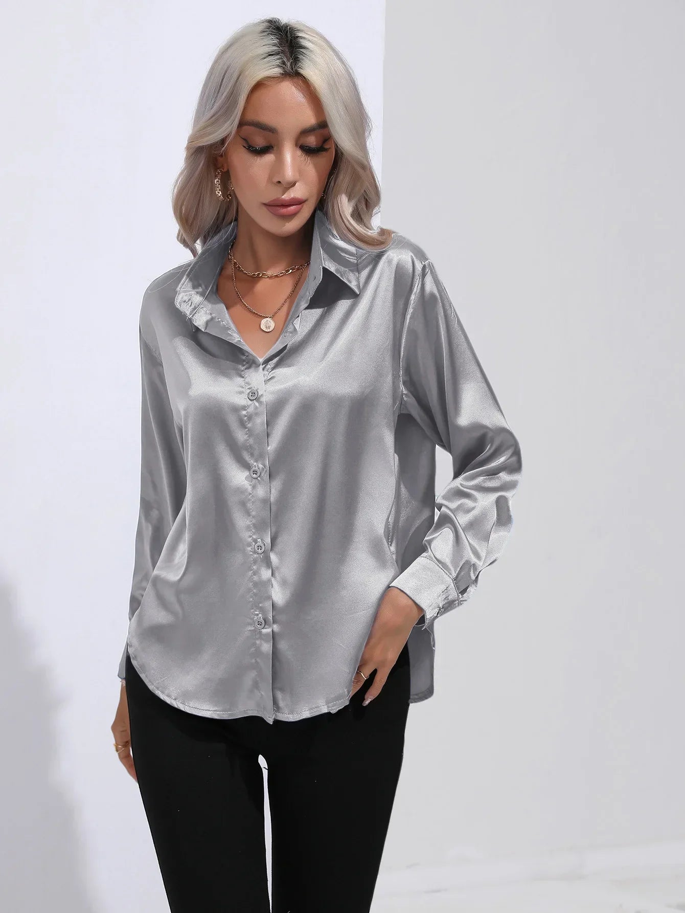Selma | Satinbluse til damer