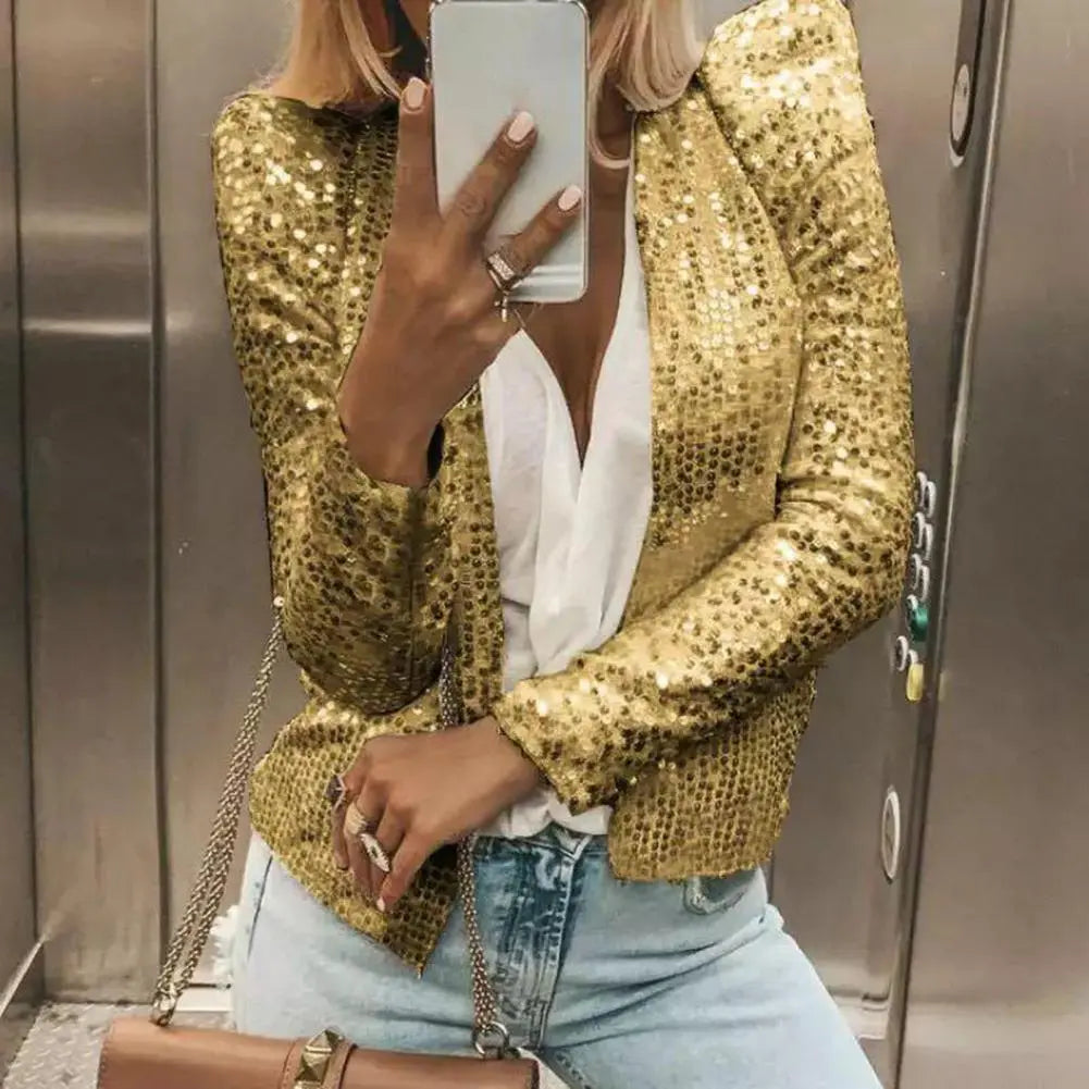 Avery | Funklende Glimmer Kort Blazer
