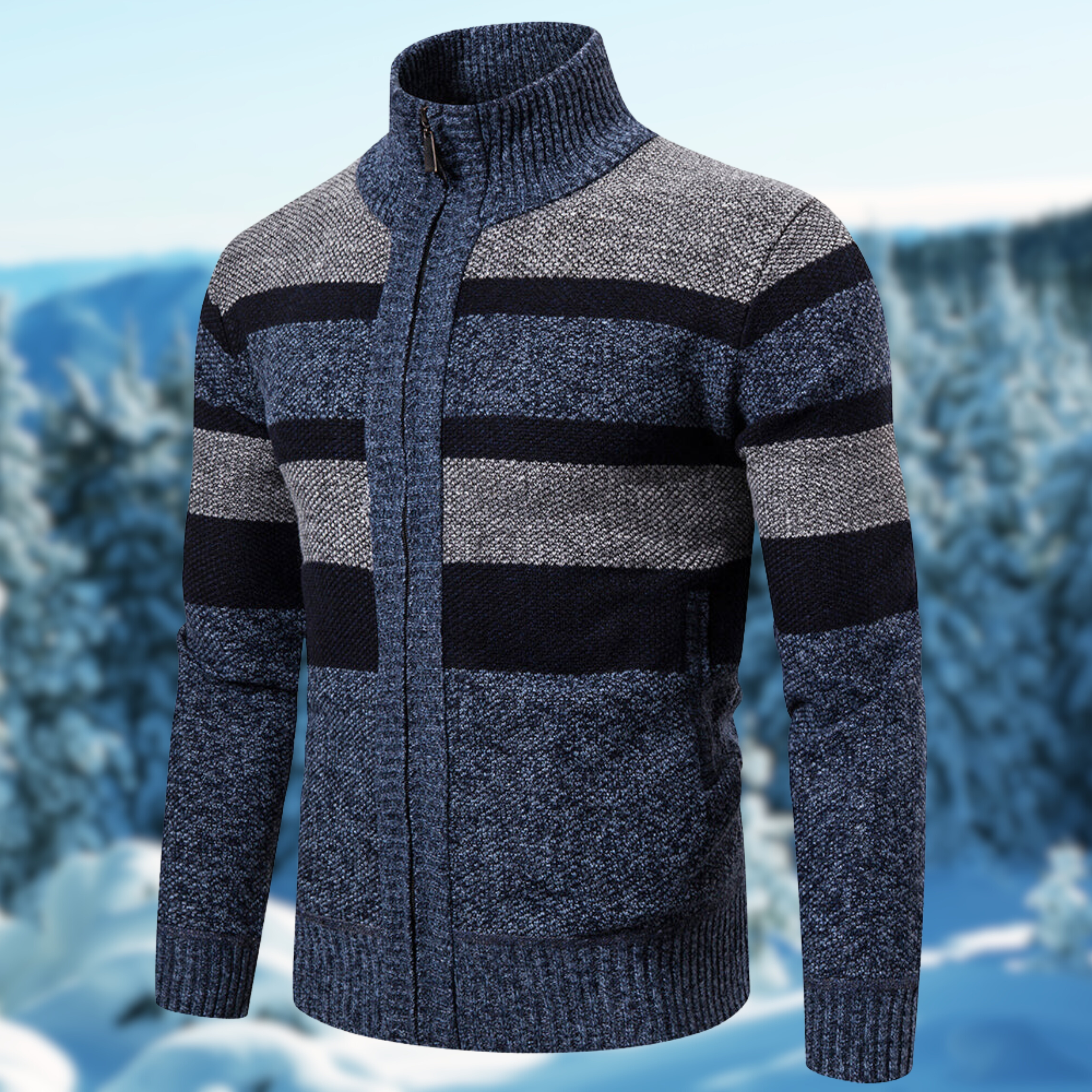 Diederik | Varm Herre Sweater Stribet Stil