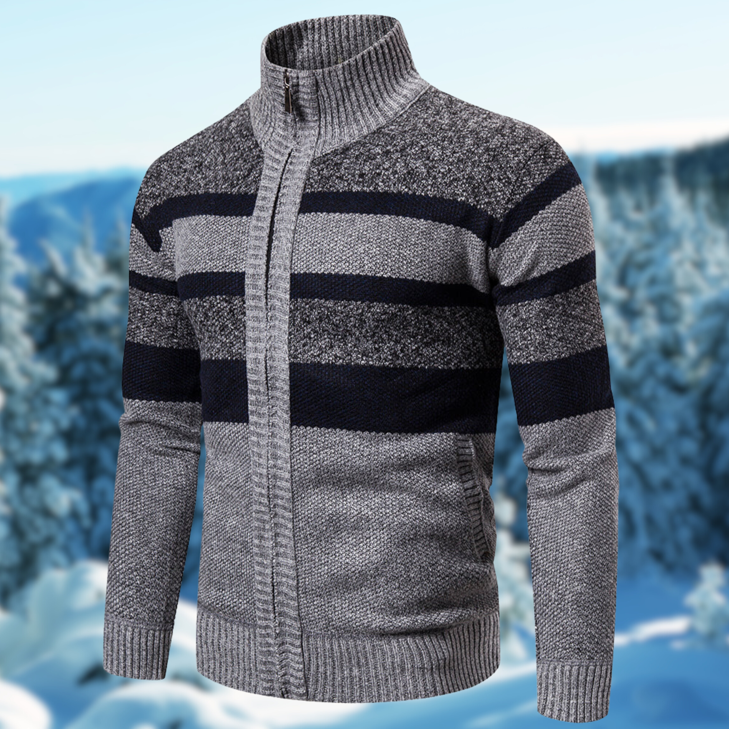 Diederik | Varm Herre Sweater Stribet Stil