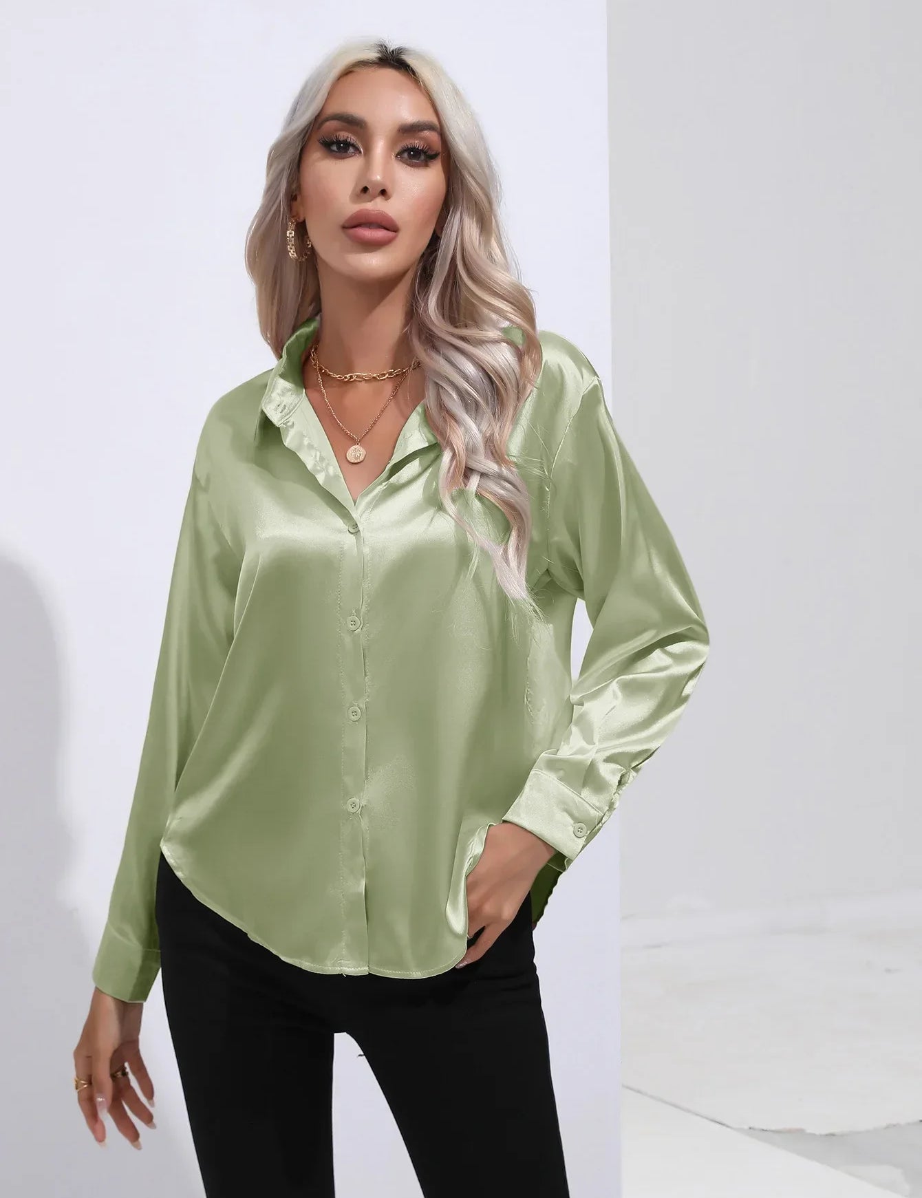Selma | Satinbluse til damer
