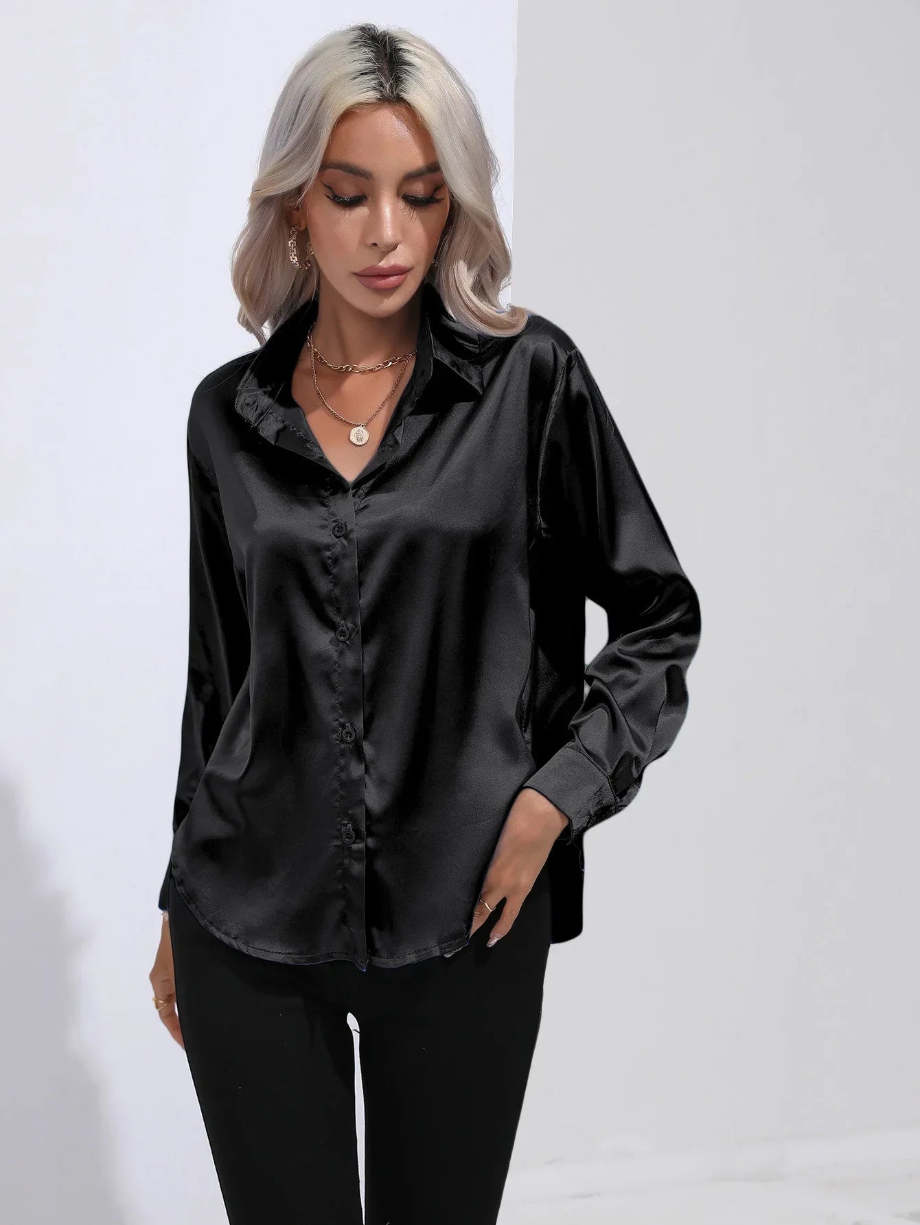 Selma | Satinbluse til damer