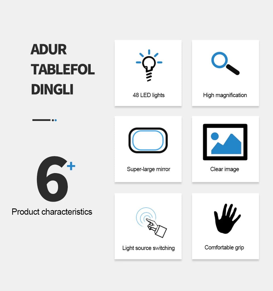 Sammenklappeligt LED-forstørrelsesglas 4