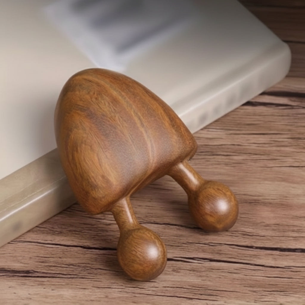 Sandeltræ øjenmassageapparat – Parfumefrit, batterifrit næse- og ansigtsafslapningsværktøj til blid trykaflastning, meditation og stressreduktion 0