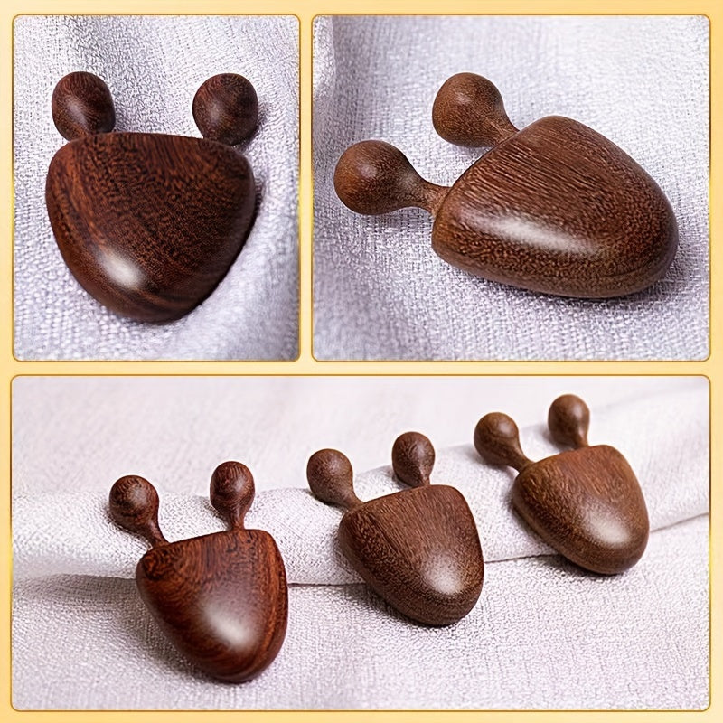 Sandeltræ øjenmassageapparat – Parfumefrit, batterifrit næse- og ansigtsafslapningsværktøj til blid trykaflastning, meditation og stressreduktion 2