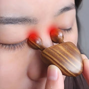 Sandeltræ øjenmassageapparat – Parfumefrit, batterifrit næse- og ansigtsafslapningsværktøj til blid trykaflastning, meditation og stressreduktion 4