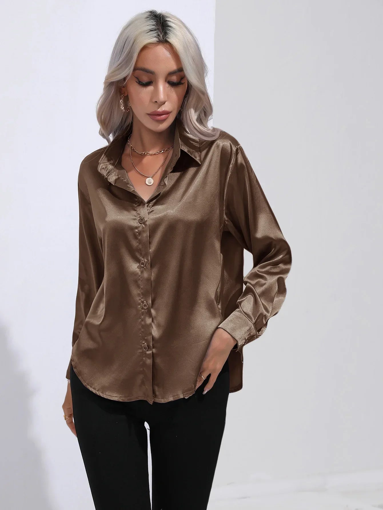 Selma | Satinbluse til damer