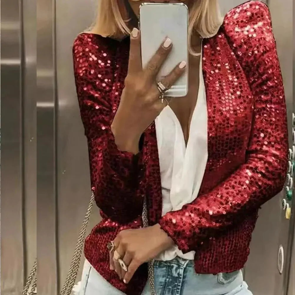Avery | Funklende Glimmer Kort Blazer