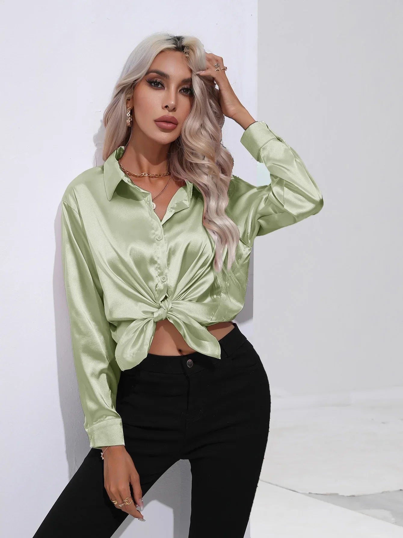 Selma | Satinbluse til damer