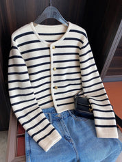 Laura | Stribet Elegant Vest med knapper Damer