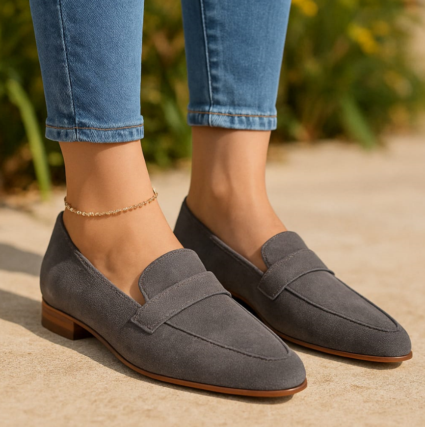 Amalia - Komfortable Sommerlige Ruskind Loafers til Damer