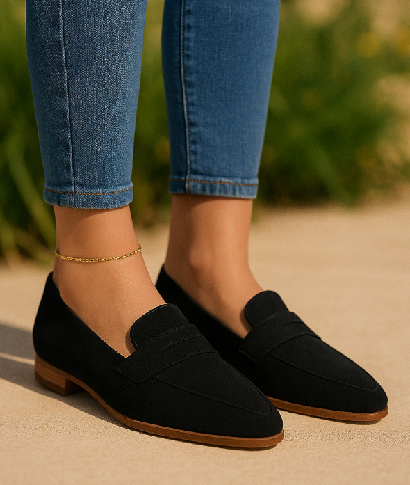 Amalia - Komfortable Sommerlige Ruskind Loafers til Damer