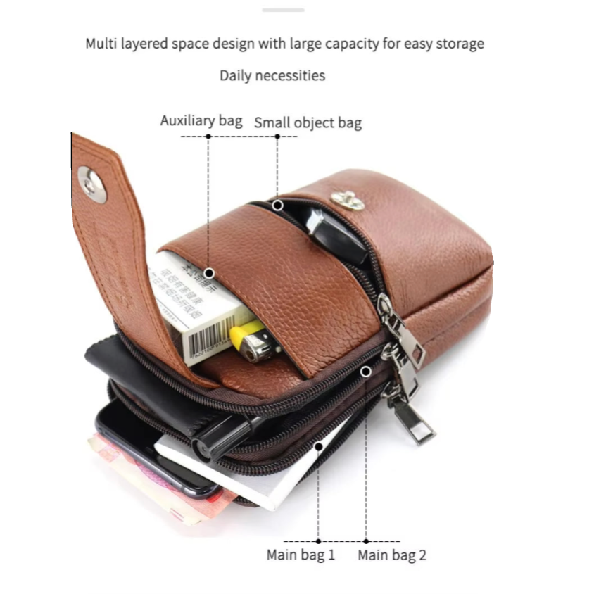 Joris | Vintage Herre Crossbody Talje Taske med Justerbar Rem