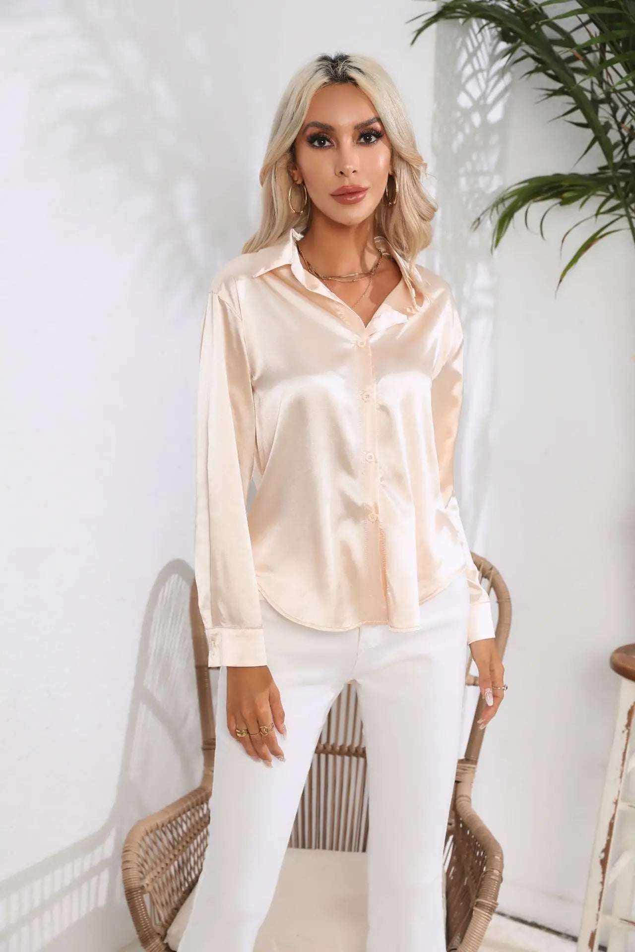 Selma | Satinbluse til damer