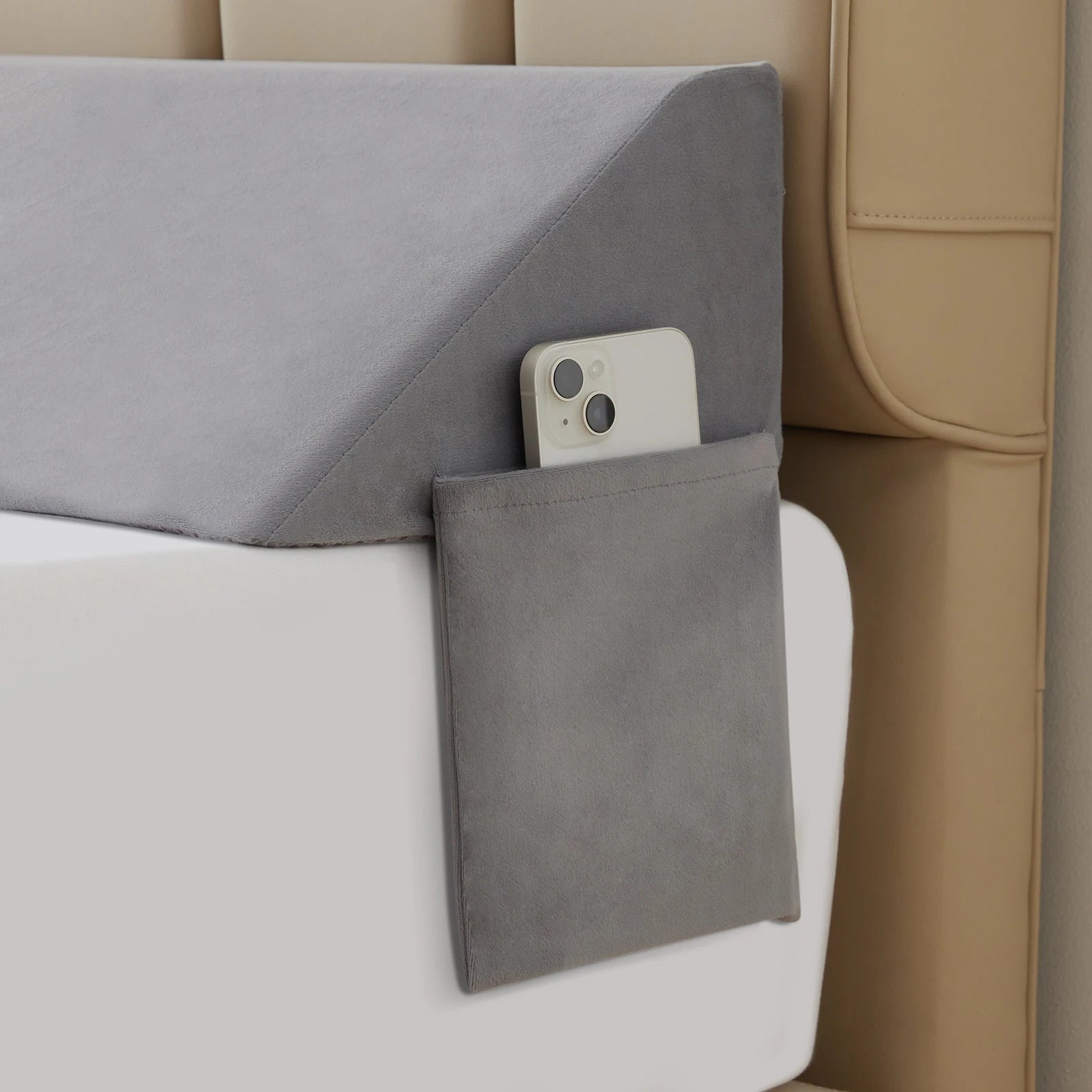 Sekskantmønster Sengkilepude – Rygstøttepude til at sove i med maskinvaskbart betræk, fantastisk til forhøjet hvilekomfort 3