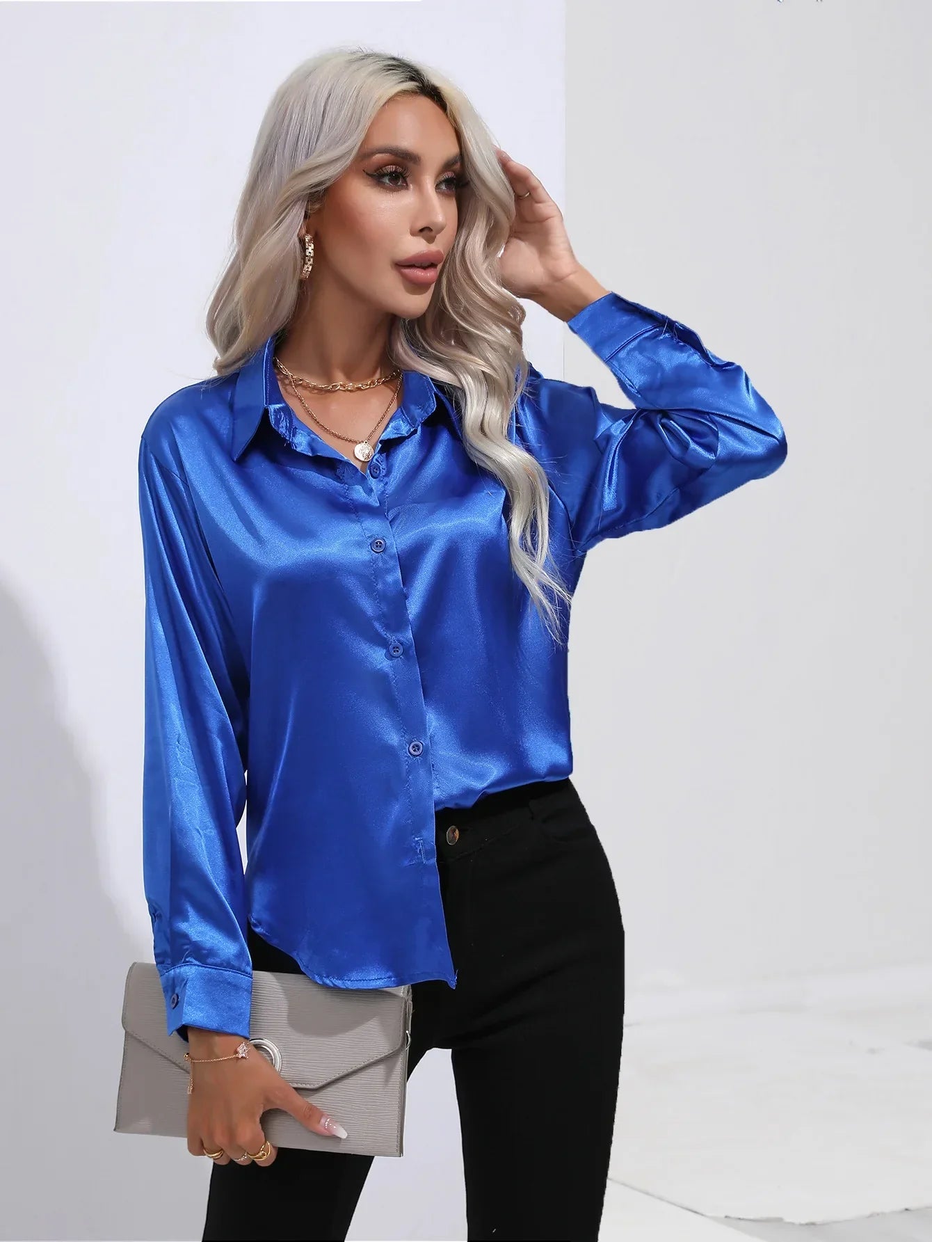 Selma | Satinbluse til damer