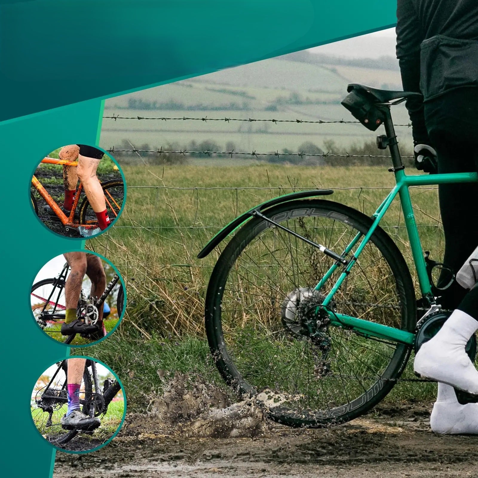 Skærm til landevejscykler og MTB – 700C vandtæt for- og bagside for renere og tørrere cykling i ethvert terræn 3