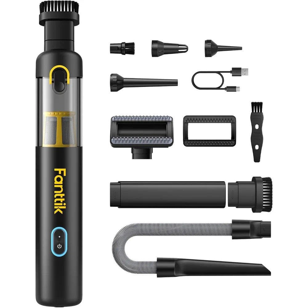 Slank ledningsfri bilstøvsuger – 19000Pa sugeevne, hurtig opladning, inkluderer 10 rengøringstilbehør til bil og hjem 0