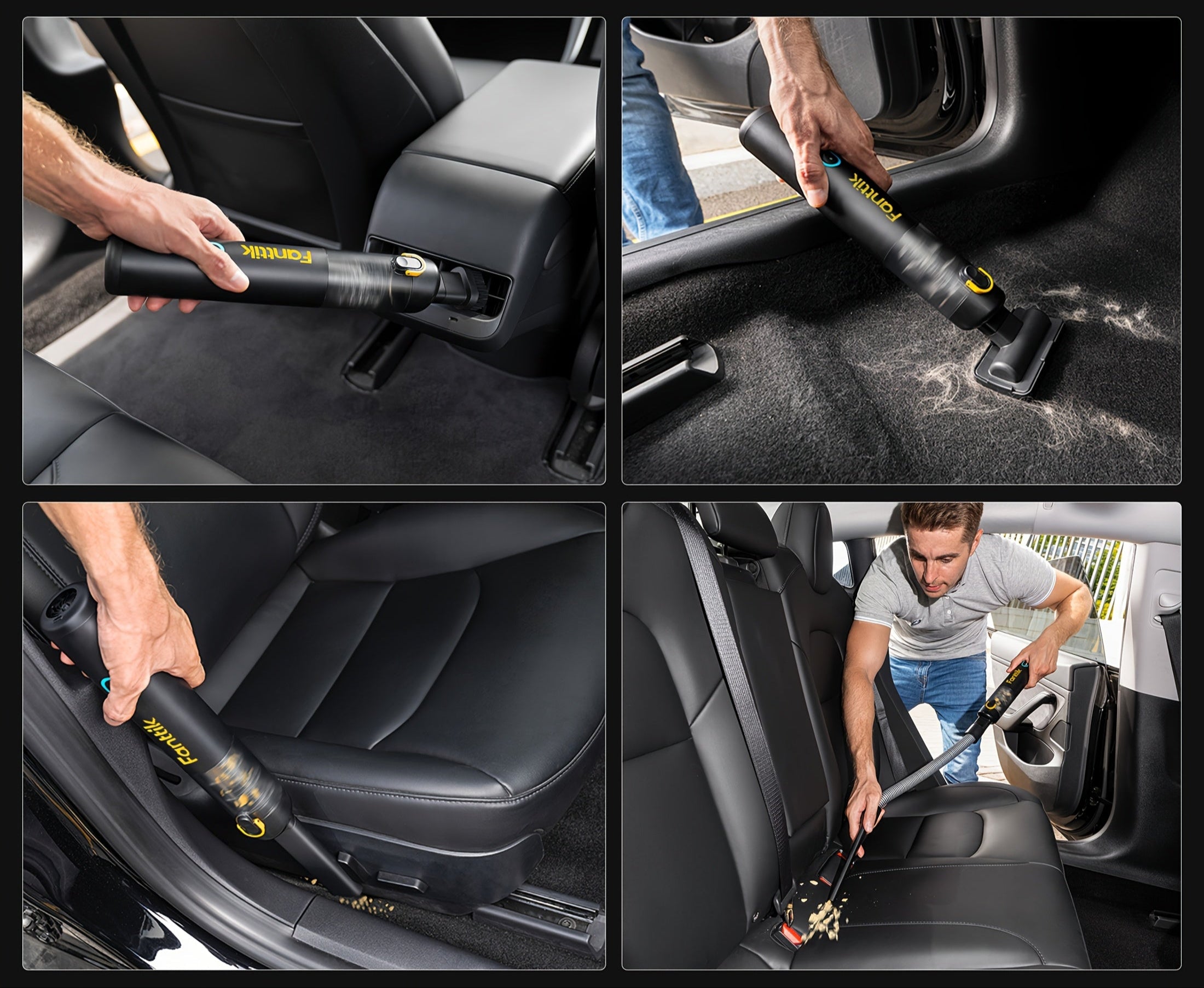 Slank ledningsfri bilstøvsuger – 19000Pa sugeevne, hurtig opladning, inkluderer 10 rengøringstilbehør til bil og hjem 2