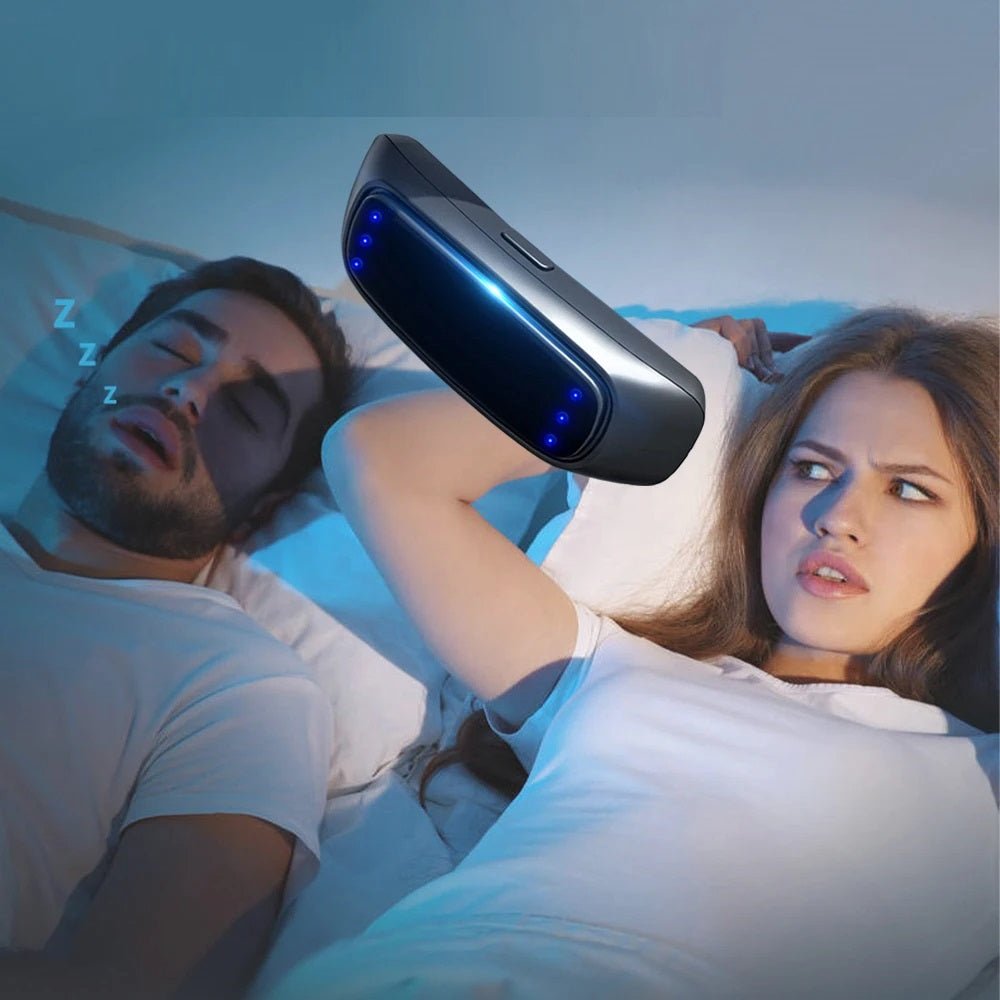 Smart anti-snorken-enhed – Pulsteknologi til fredelige, snorkefri nætter. Bærbar, effektiv og designet til dyb, uafbrudt søvn. 3