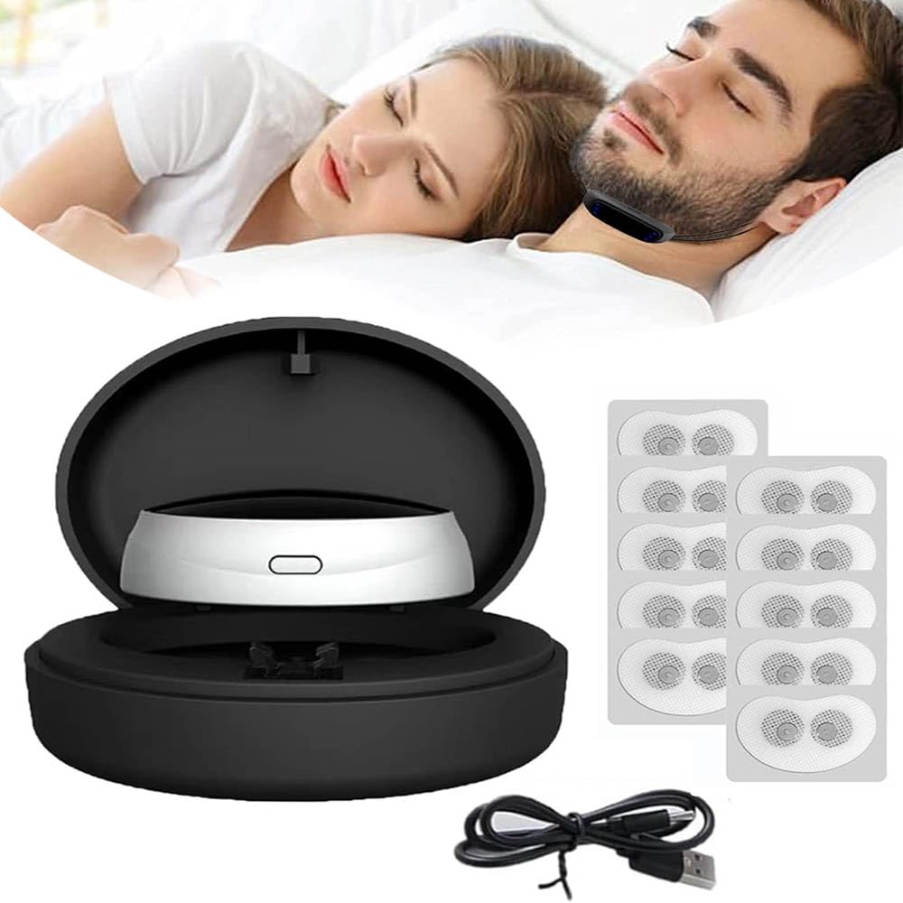 Smart magnetisk anti-snorken-enhed – EMS-søvnhjælp til nem vejrtrækning og lindring af apnø om natten (5 par) 1