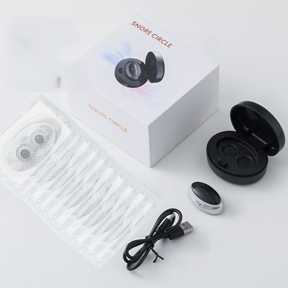 Smart magnetisk anti-snorken-enhed – EMS-søvnhjælp til nem vejrtrækning og lindring af apnø om natten (5 par) 4