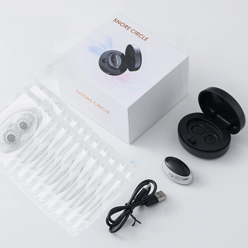 Smart magnetisk anti-snorken-enhed – EMS-søvnhjælp til nem vejrtrækning og lindring af apnø om natten (5 par) 5