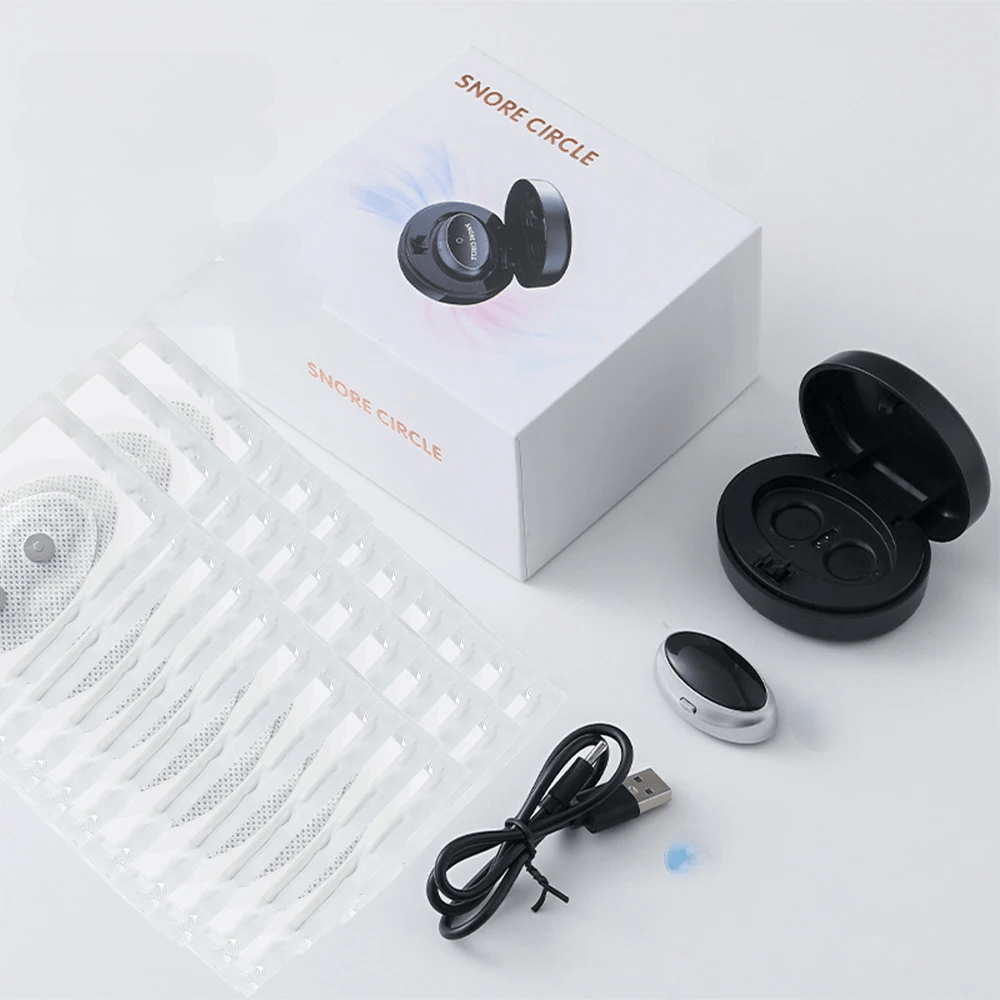 Smart magnetisk anti-snorken-enhed – EMS-søvnhjælp til nem vejrtrækning og lindring af apnø om natten (5 par) 6