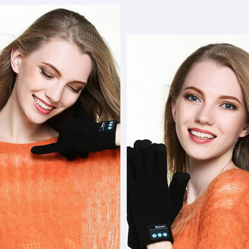 Smarte Bluetooth-berøringsskærmshandsker – Trådløse Bluetooth-kompatible højttalerhandsker med varmt stof, smarte vinterhandsker til udendørs brug til opkald, musik og berøringsskærm 2