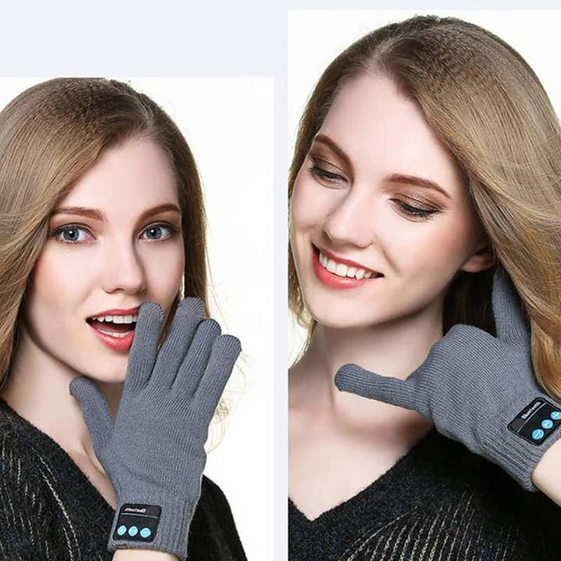 Smarte Bluetooth-berøringsskærmshandsker – Trådløse Bluetooth-kompatible højttalerhandsker med varmt stof, smarte vinterhandsker til udendørs brug til opkald, musik og berøringsskærm 1