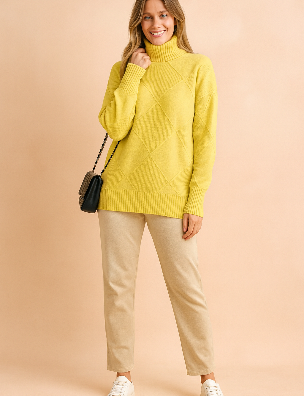 Sofia | Rullekravetrøje med geometrisk mønster 1