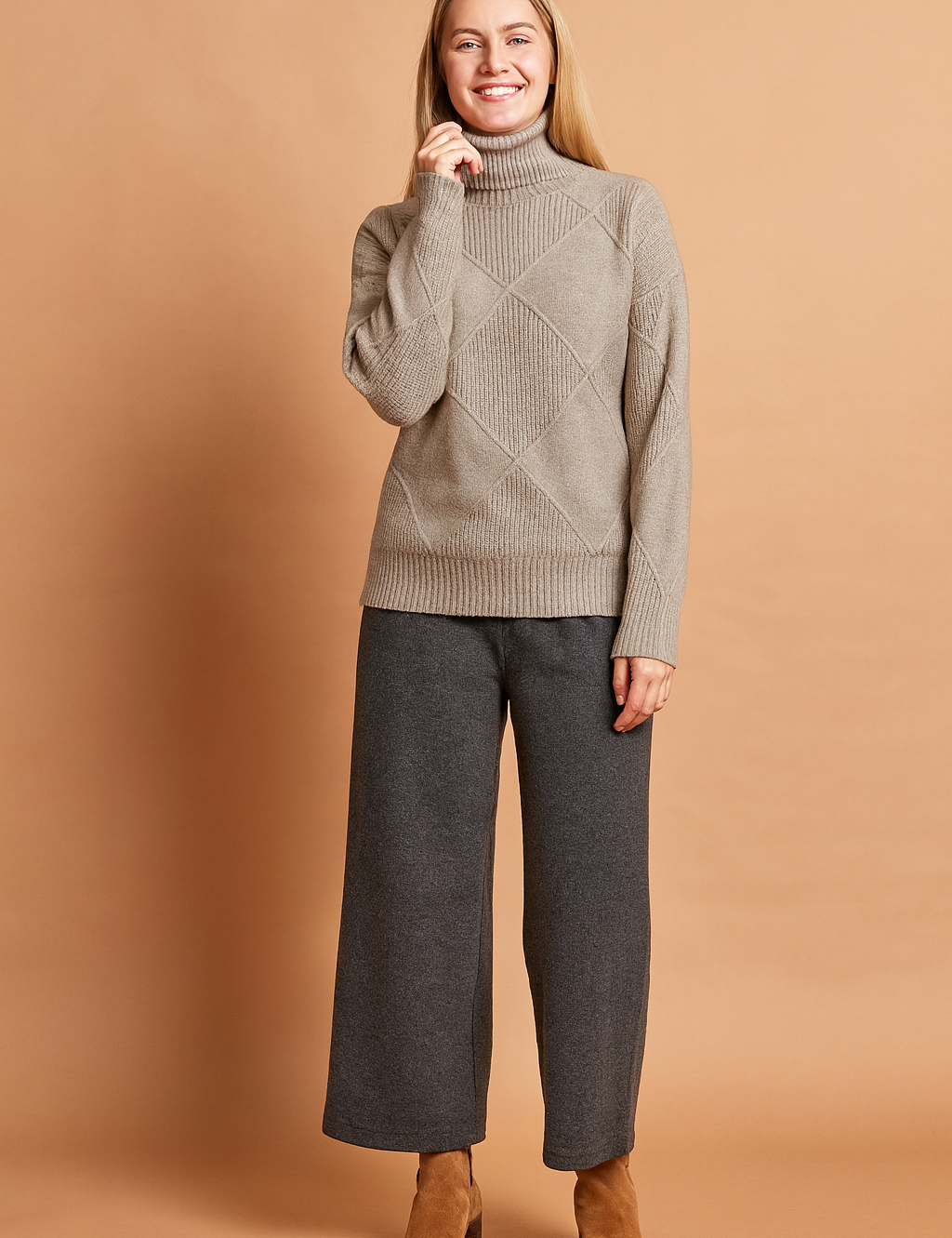 Sofia | Rullekravetrøje med geometrisk mønster 3