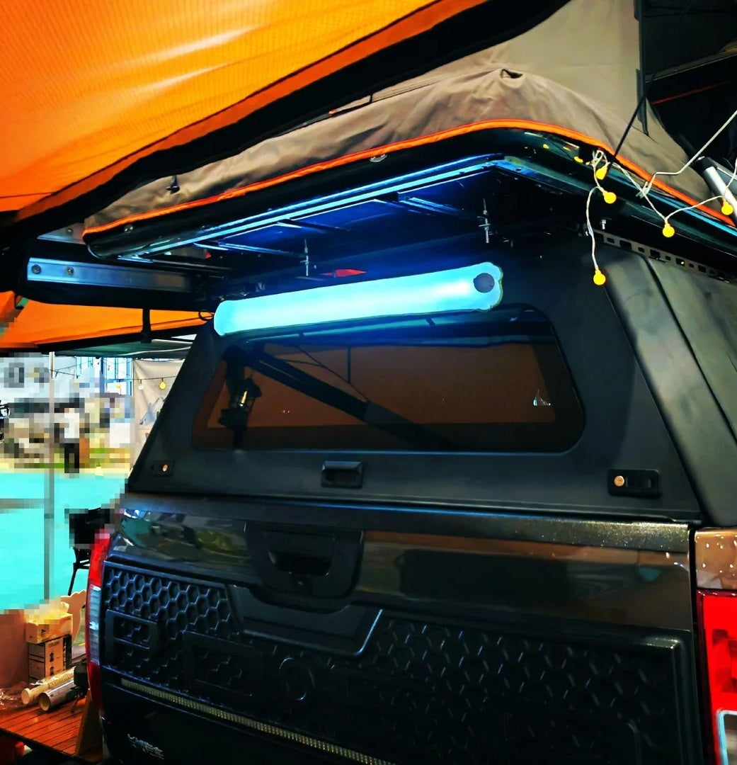 Solcelledrevet campinglampe – Bærbar, foldbar 2000mAh oppustelig teltlampe, IPX7 vandtæt til pool, fest og udendørs eventyraftener 3