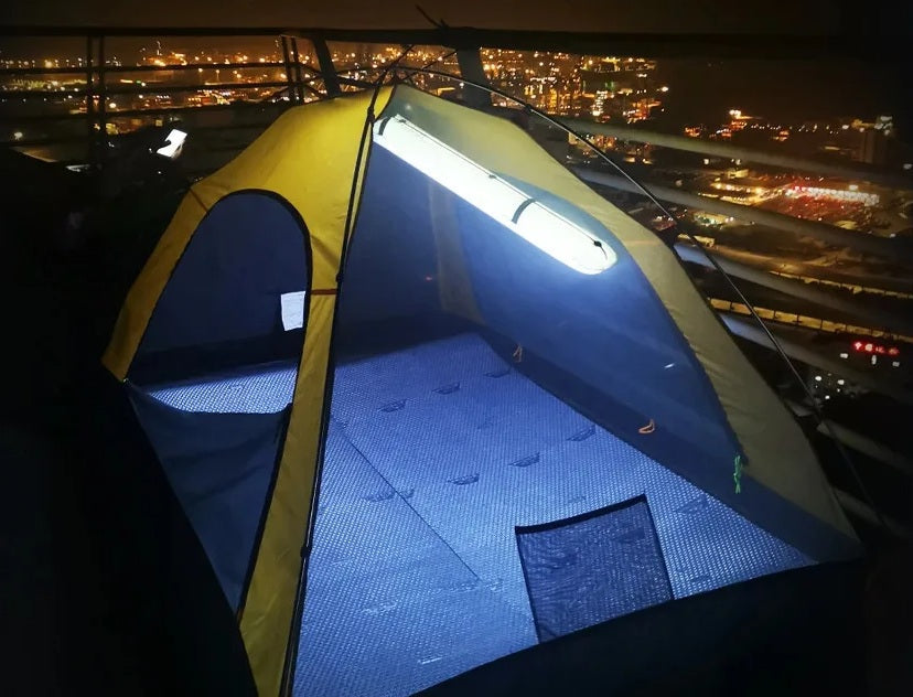 Solcelledrevet campinglampe – Bærbar, foldbar 2000mAh oppustelig teltlampe, IPX7 vandtæt til pool, fest og udendørs eventyraftener 4