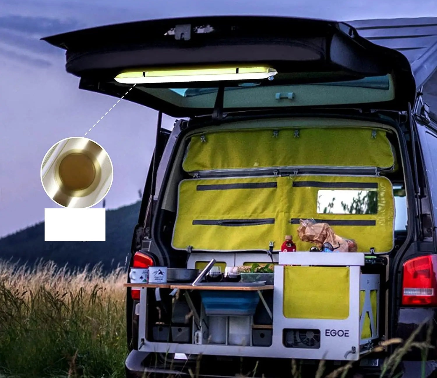 Solcelledrevet campinglampe – Bærbar, foldbar 2000mAh oppustelig teltlampe, IPX7 vandtæt til pool, fest og udendørs eventyraftener 5