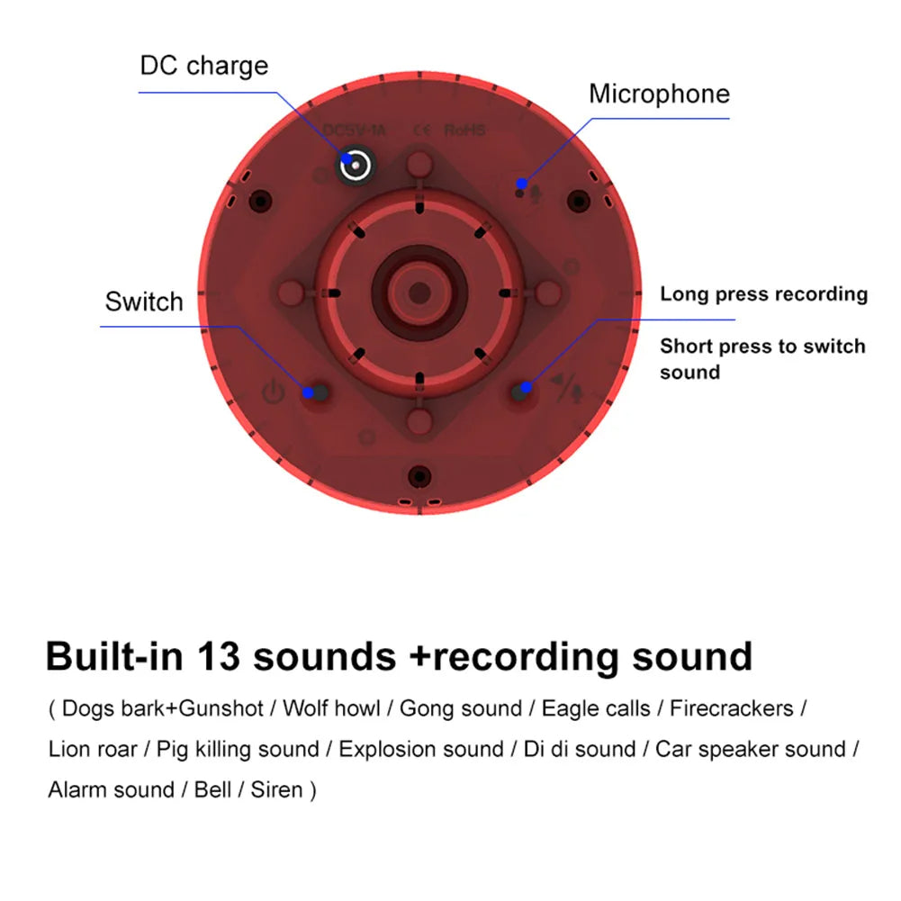 Solcelledrevet fugleafskrækker med blinkende lys 2