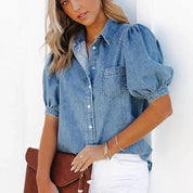Frida - Klassisk damebluse med knapper