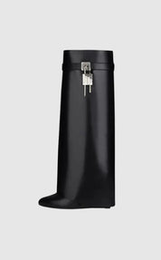 Sorte knæhøje støvler i vegansk læder til kvinder – Elegant, komfortabelt modefodtøj 0