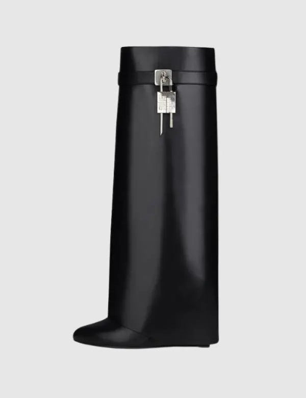 Sorte knæhøje støvler i vegansk læder til kvinder – Elegant, komfortabelt modefodtøj 0