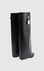 Sorte knæhøje støvler i vegansk læder til kvinder – Elegant, komfortabelt modefodtøj 3