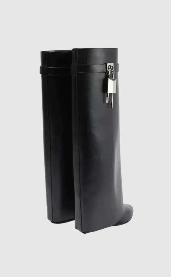 Sorte knæhøje støvler i vegansk læder til kvinder – Elegant, komfortabelt modefodtøj 3