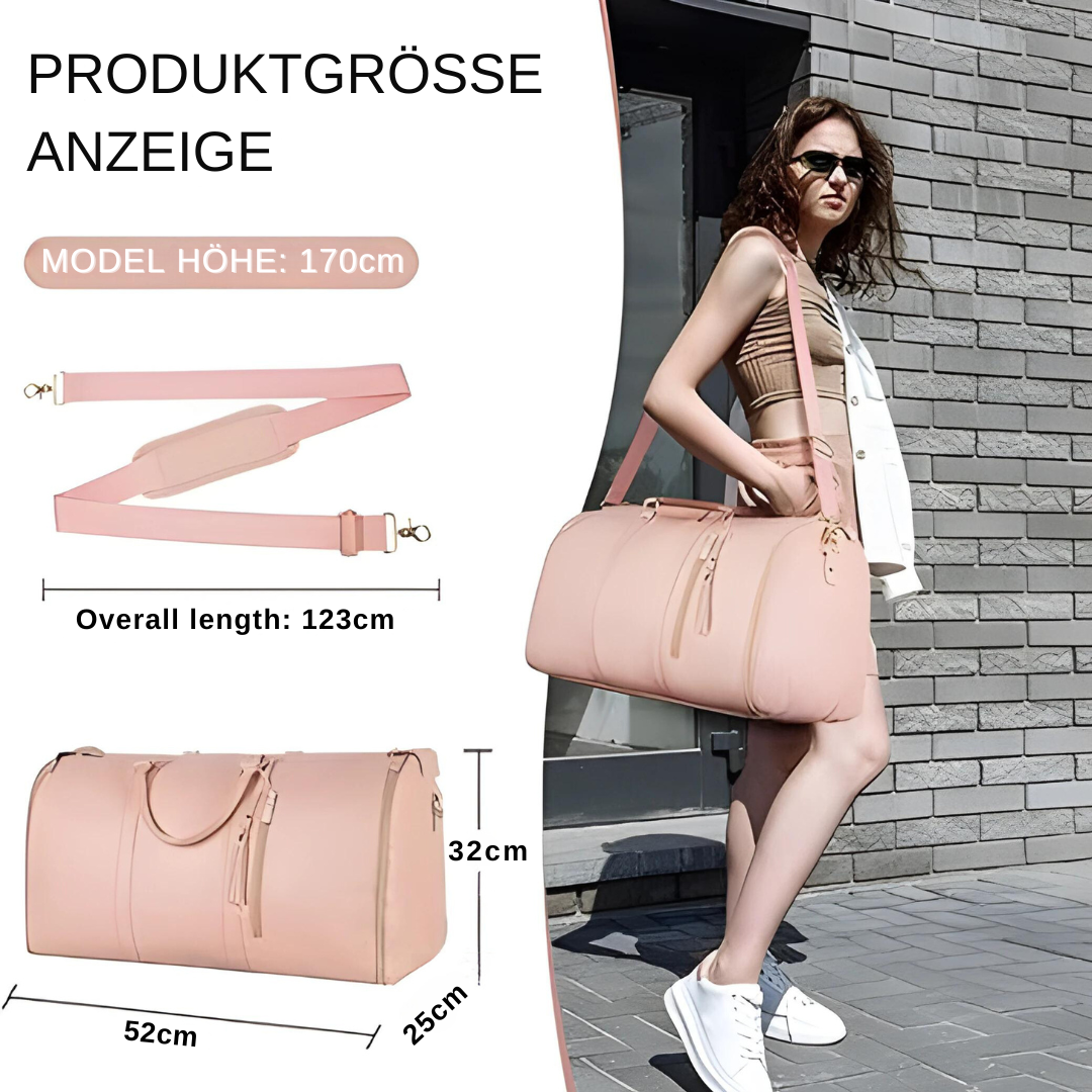 Stilfuld, foldbar rejsetaske til kvinder, vandtæt PU-læder 1