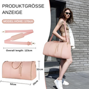 Stilfuld, foldbar rejsetaske til kvinder, vandtæt PU-læder 1