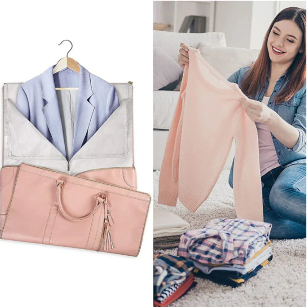 Stilfuld, foldbar rejsetaske til kvinder, vandtæt PU-læder 2