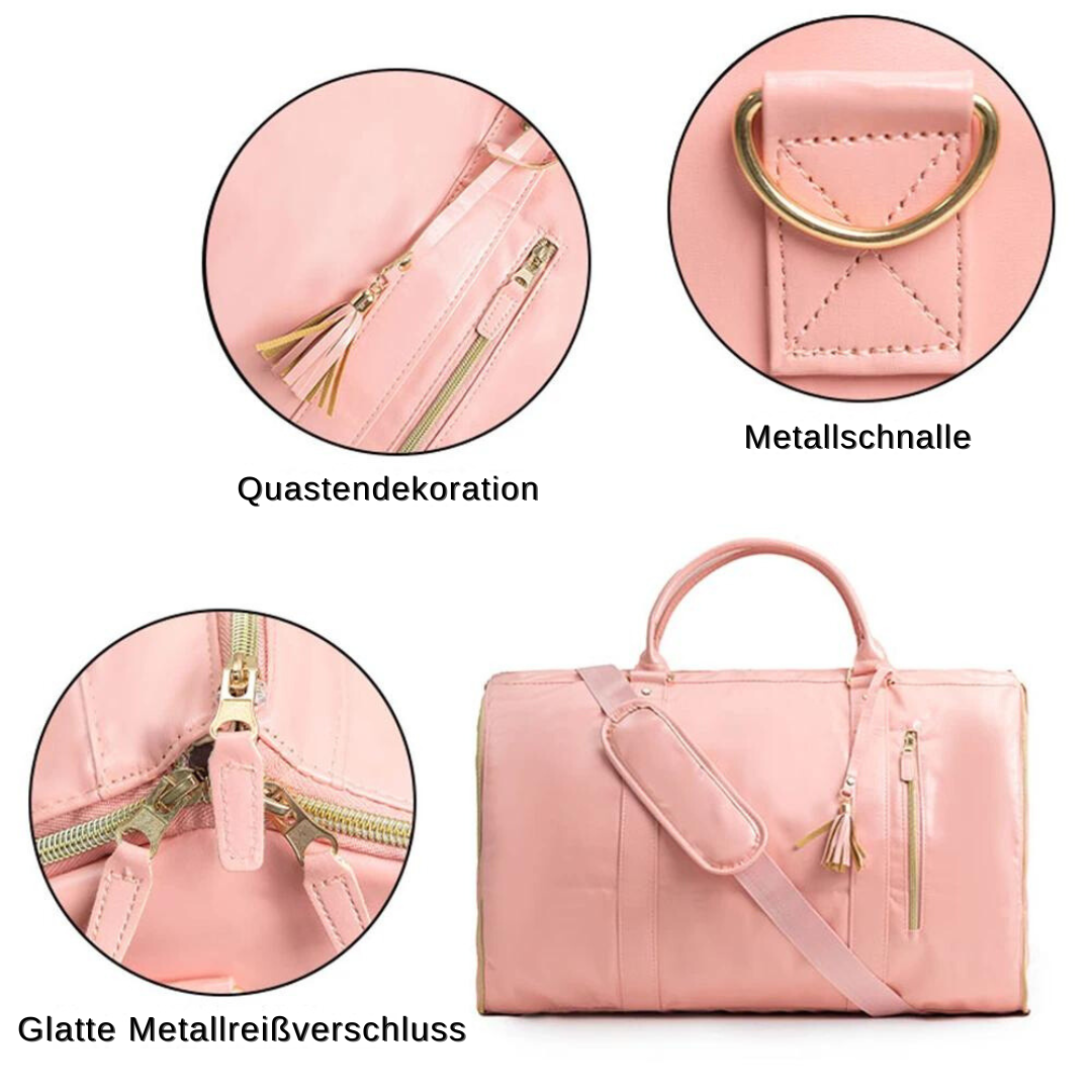 Stilfuld, foldbar rejsetaske til kvinder, vandtæt PU-læder 6