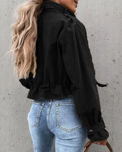 Stilfuld cropped overgangsjakke til kvinder | med lommer 4