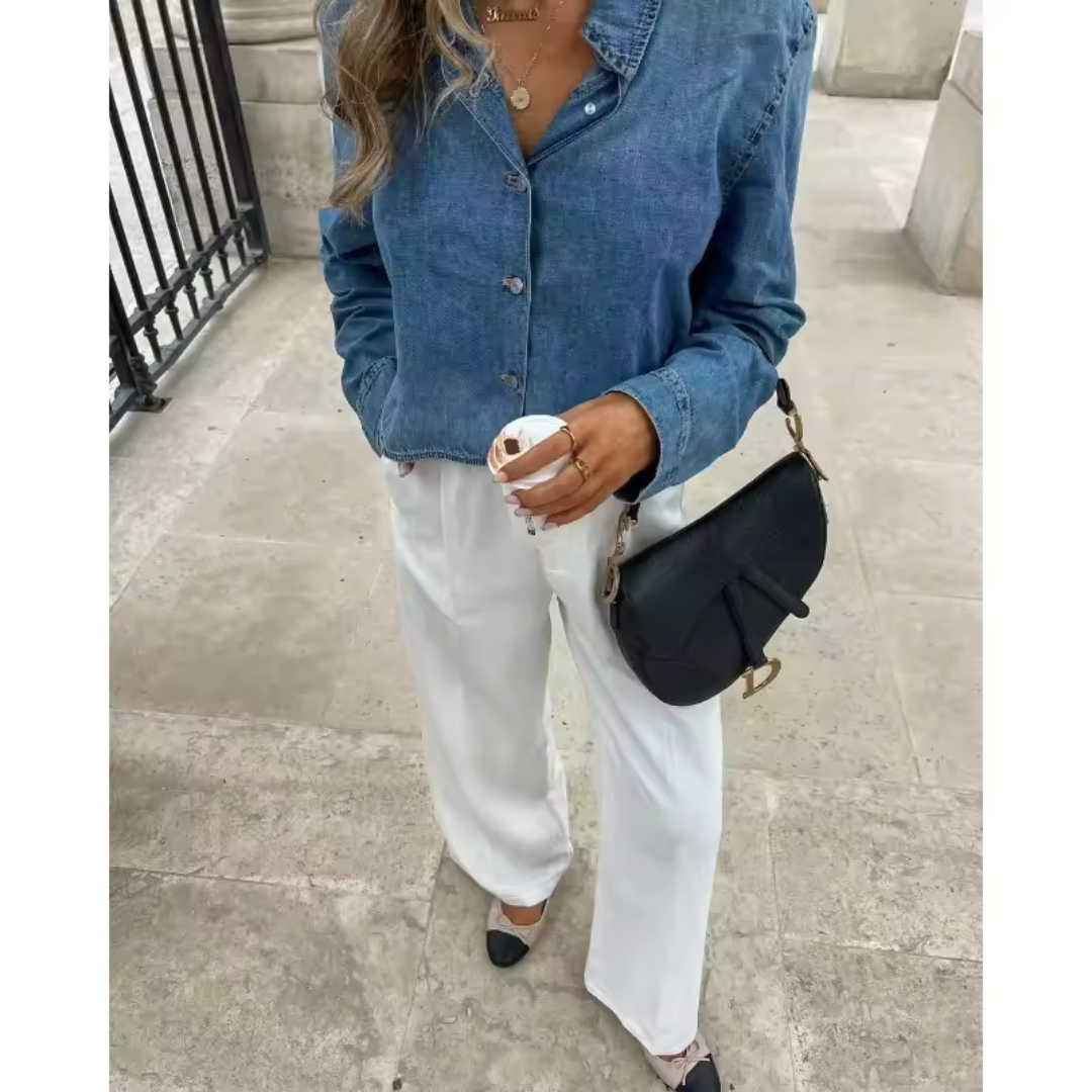 Stilfuld langærmet jakke til kvinder | Rygløs 0